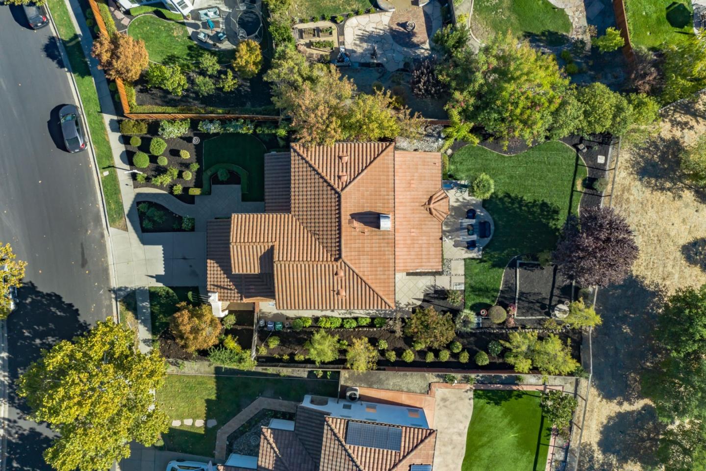 1193 South Chanterella Drive San Ramon, CA 94582 - Photo 39 of 45 an aerial view of a house with a yard potted plants and large tree