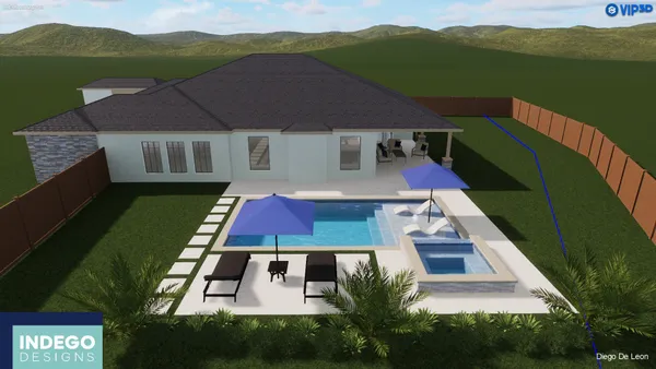 a view of a house with a backyard