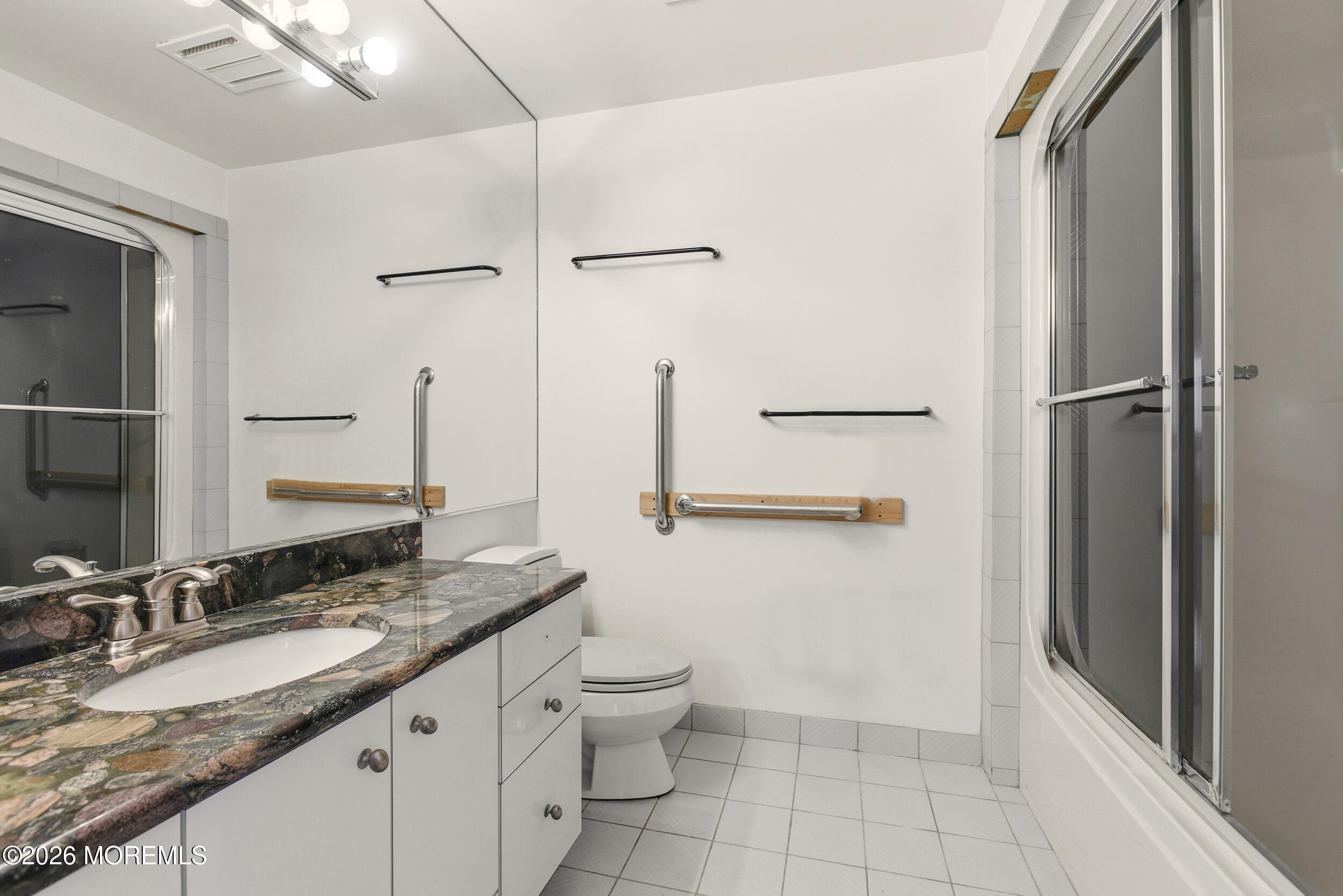 31 Chelsea Road Jackson, NJ 08527 - Photo 48 of 57 a bathroom with a granite countertop sink toilet and shower