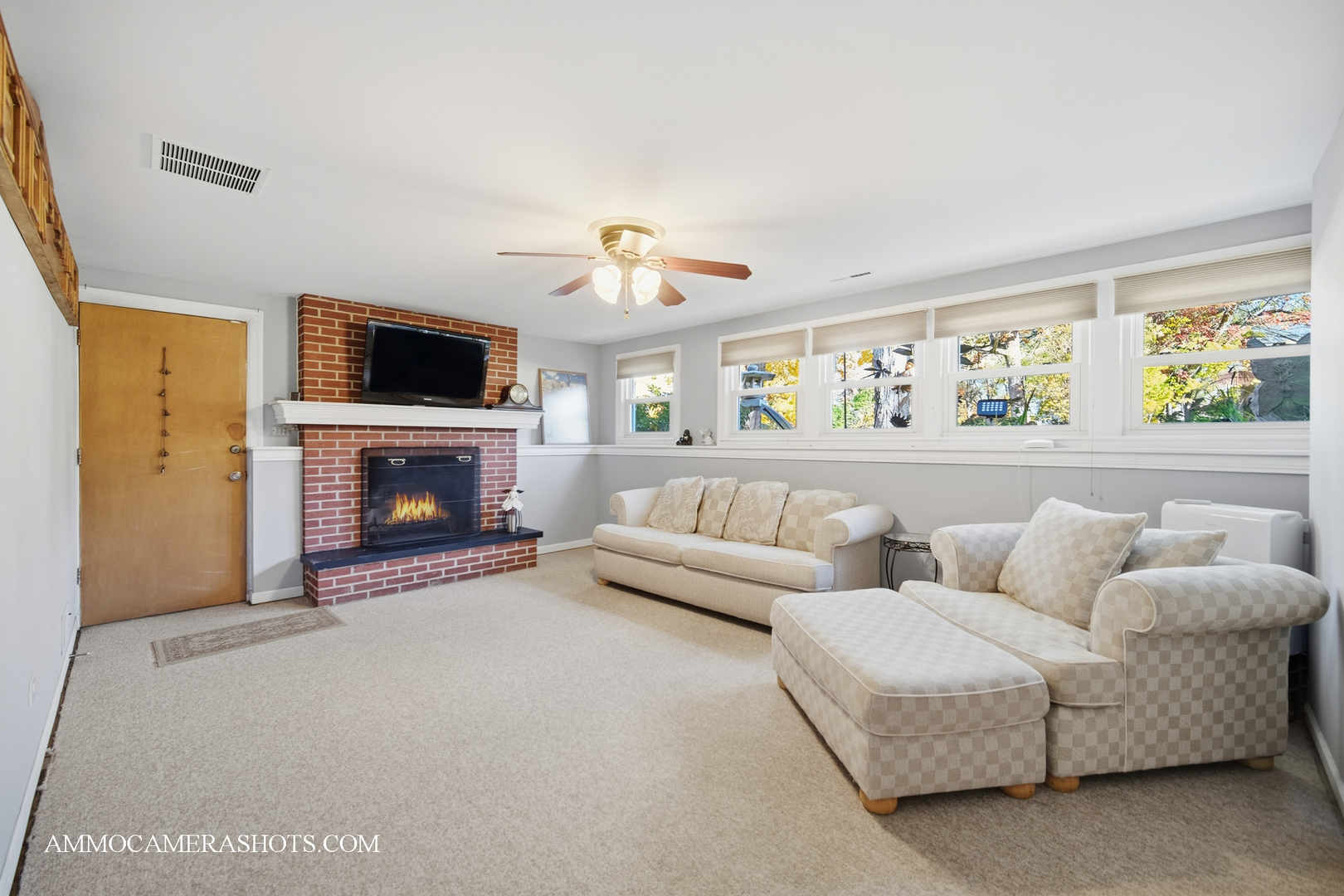 817 Woodland Hills Road Batavia, IL 60510 - Photo 20 of 38 a living room with furniture a fireplace and a flat screen tv