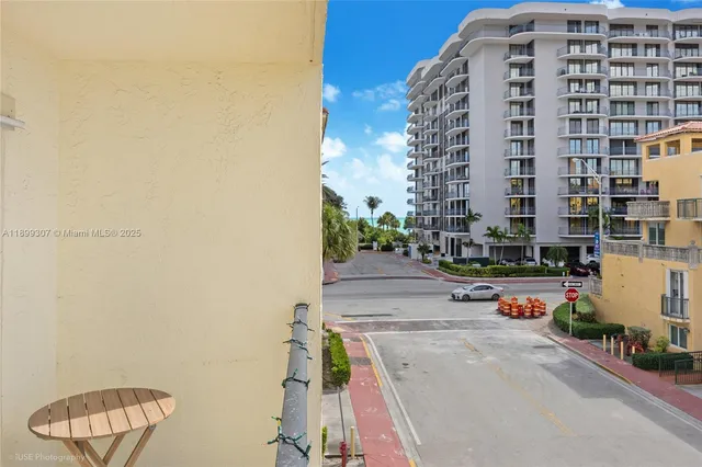 a view of city from a balcony
