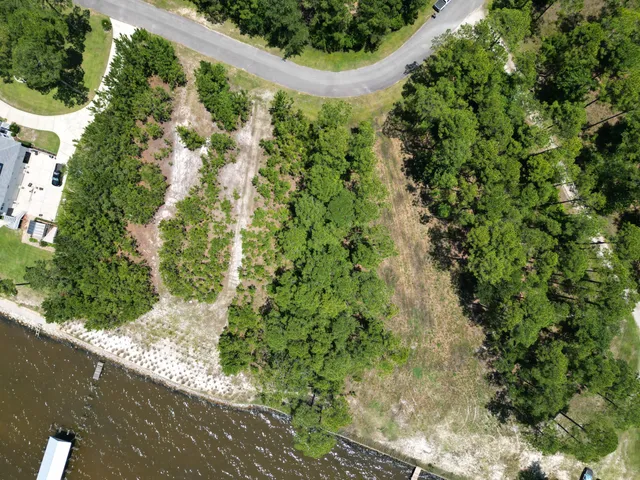 a view of a lake and mountain in the back