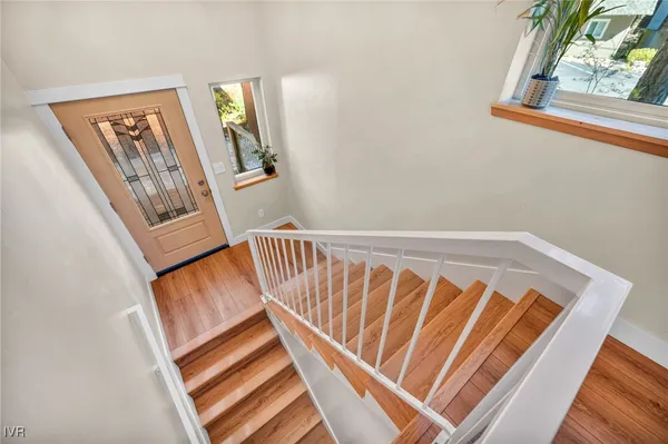 a view of stairs