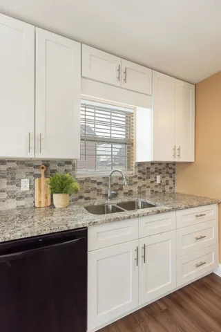 a bathroom with a shower and a sink