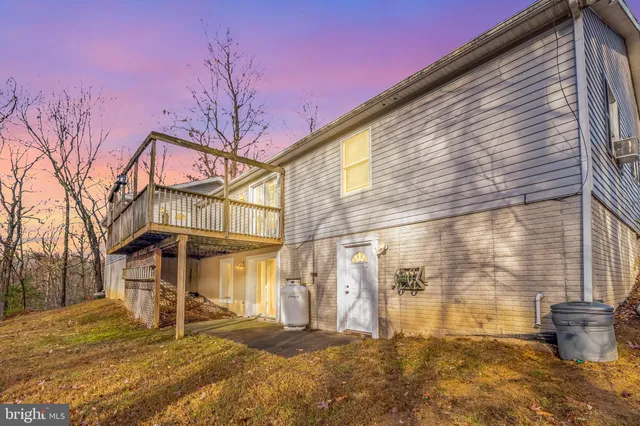 a balcony with painted walls