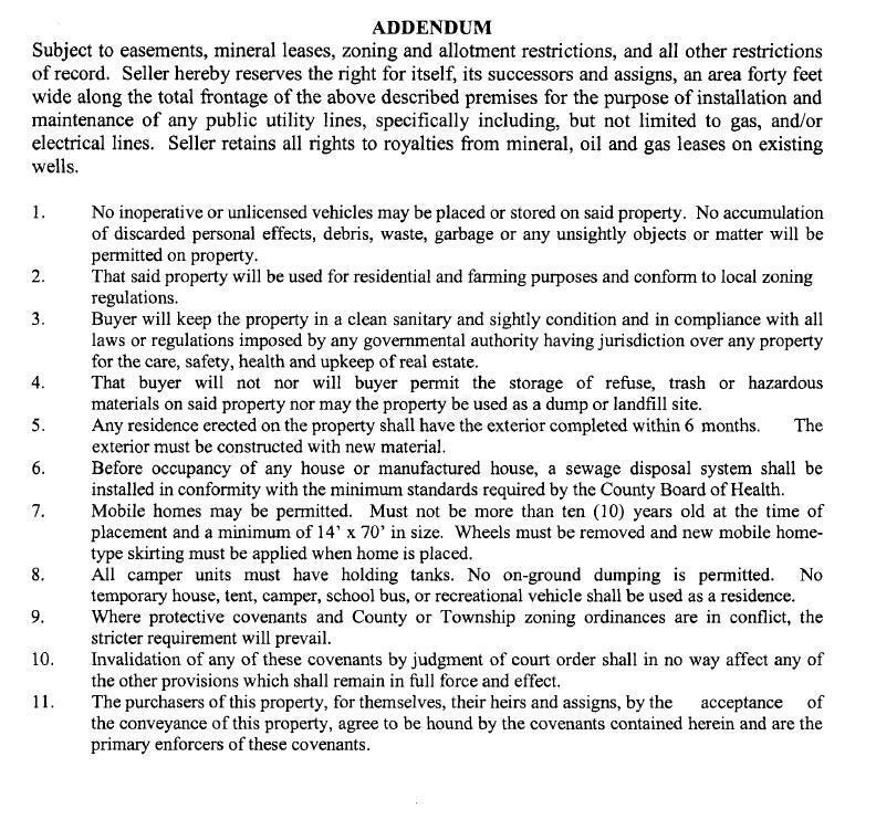 0 Carpenter Hill Road Rutland, OH 45775 - Photo 6 of 11 Deed restrictions