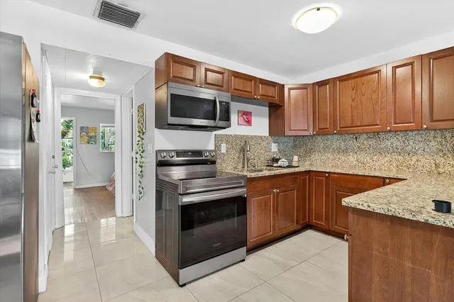 a living room with furniture