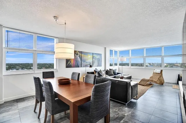 a living room with a couch and a table