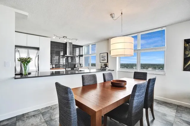 a living room with a large window