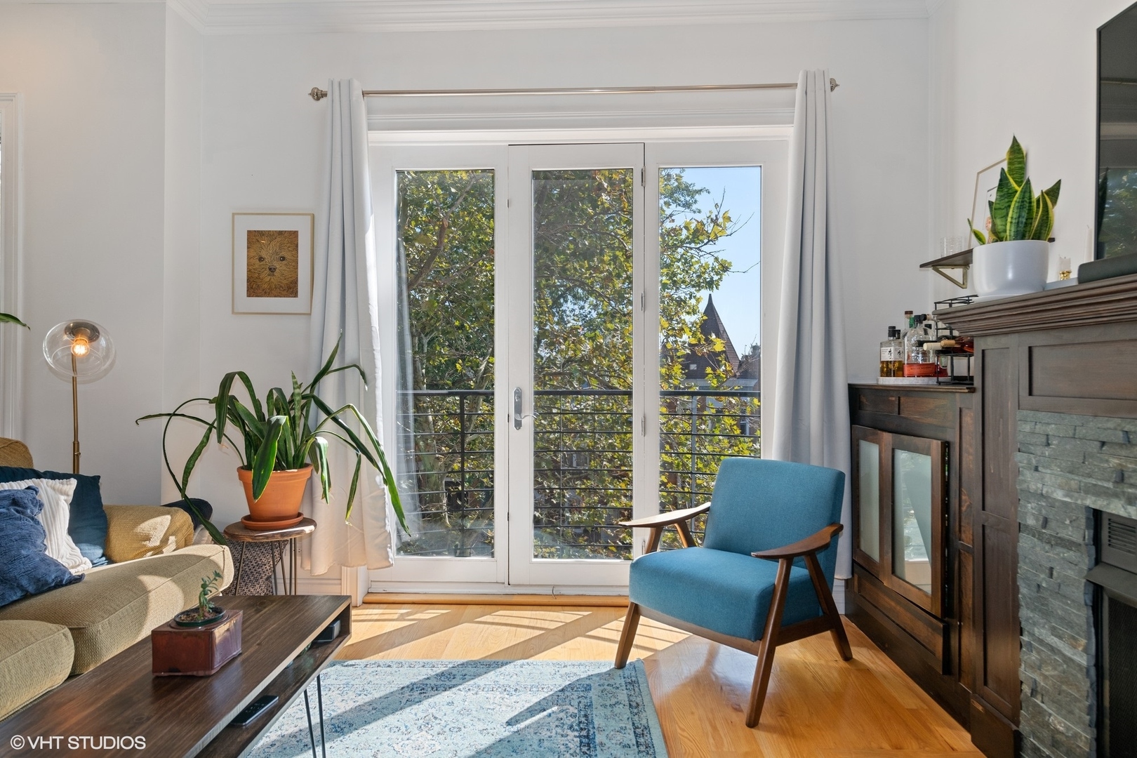 2642 West Cortez Street, Unit 3 Chicago, IL 60622 - Photo 5 of 19 a living room with furniture and a potted plant
