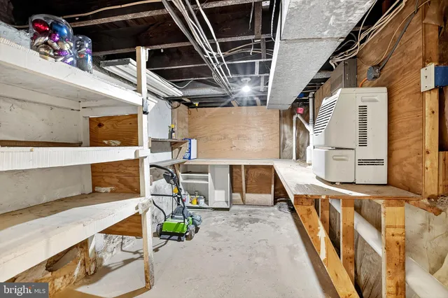 a view of a storage room