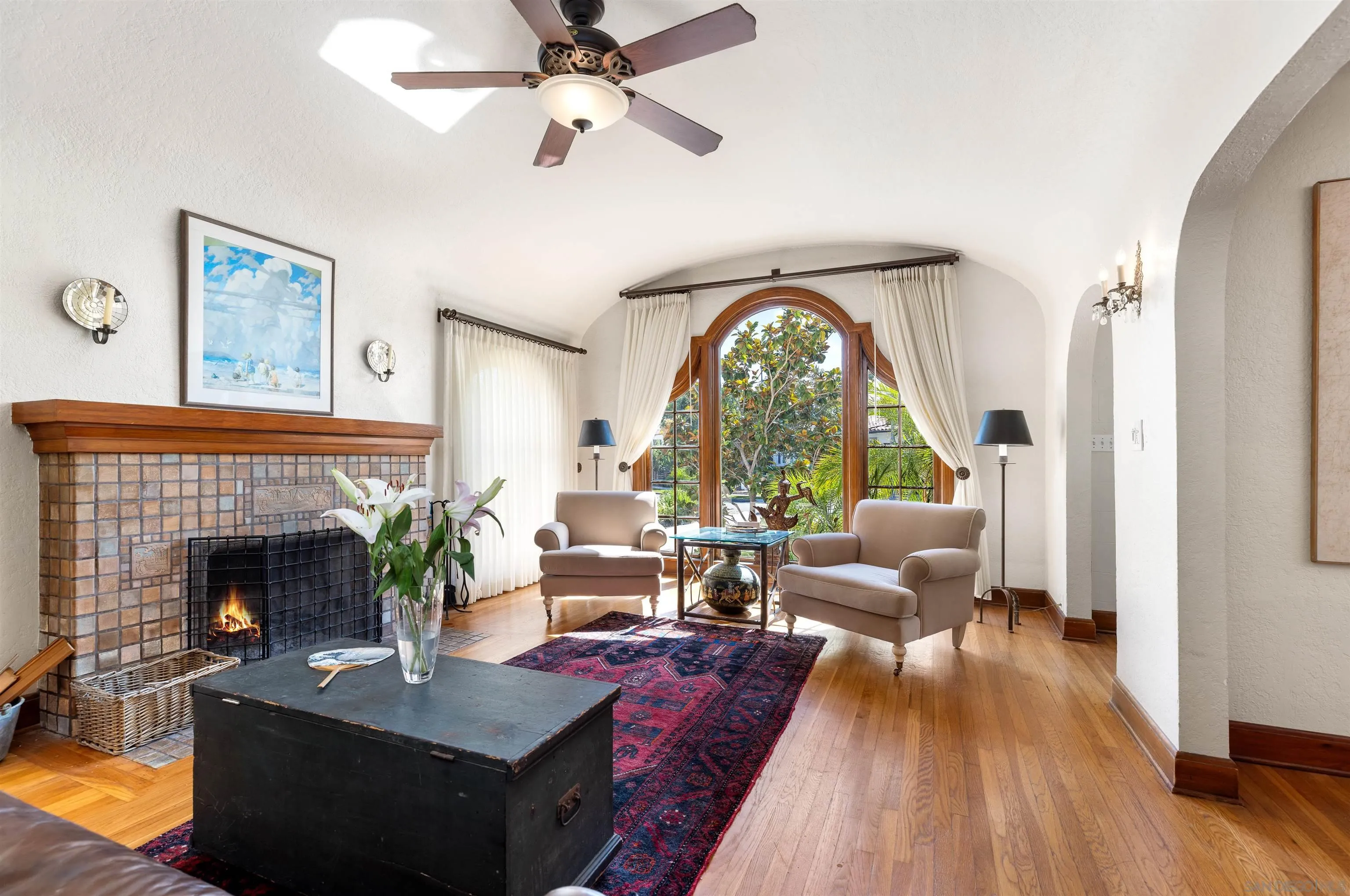 4192 Rochester Road San Diego, CA 92116 - Photo 14 of 38 a living room with furniture and a fireplace