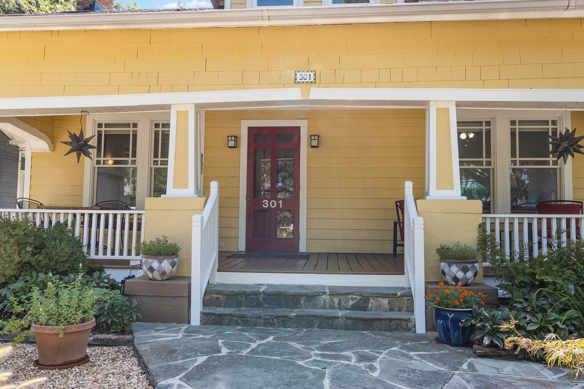 301 Duncan Street Raleigh, NC 27608 - Photo 2 of 41 The quintessential front porch in Five Points on a quiet street. Beautiful slate walkway and landscaped yard. Front Porch