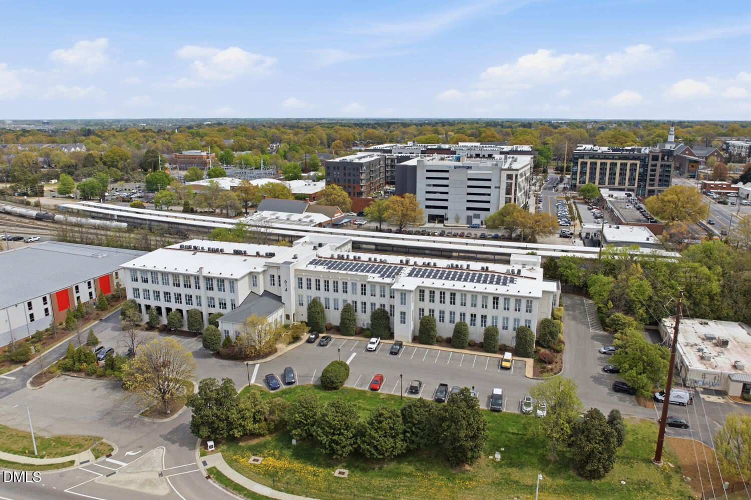 a view of a city and ocean view
