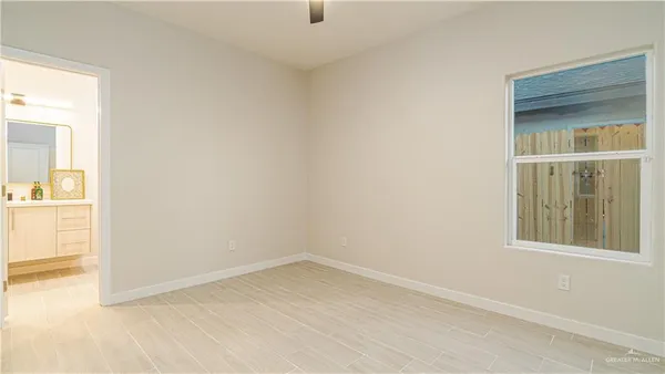 an empty room with a window