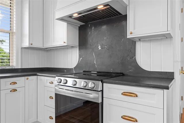 a stove top oven sitting inside of a kitchen