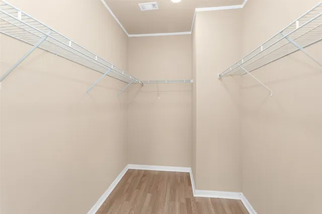 a view of a room with racks on the wall