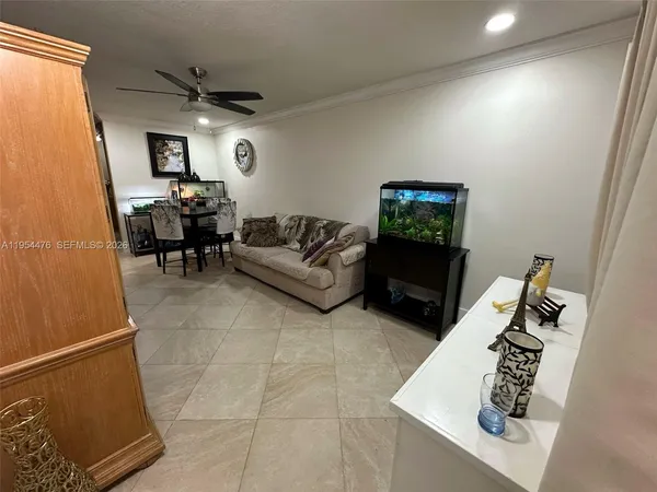 a living room with furniture and a couch
