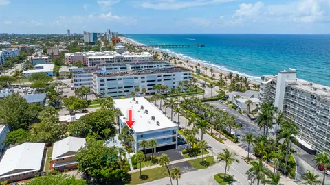 a view of building and ocean
