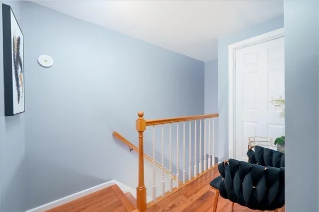 a view of entryway with wooden floor