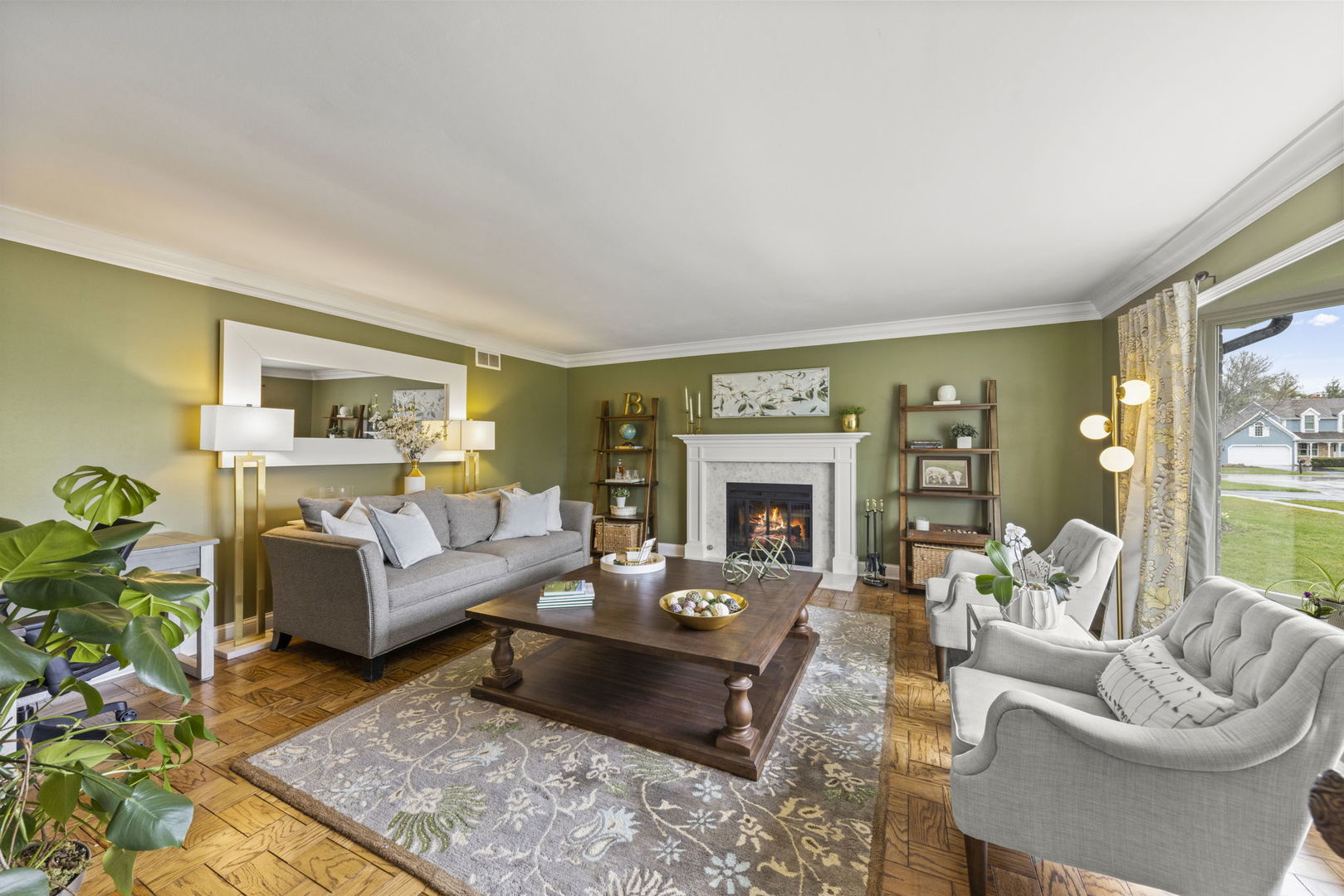 1908 Gladstone Drive Wheaton, IL 60189 - Photo 4 of 53 a living room with furniture and a fireplace