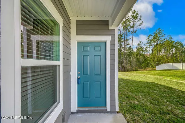 a view of a door of the house