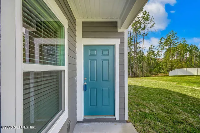 a view of a door of the house