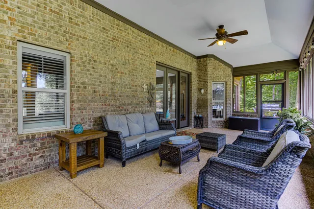 a outdoor space with patio furniture