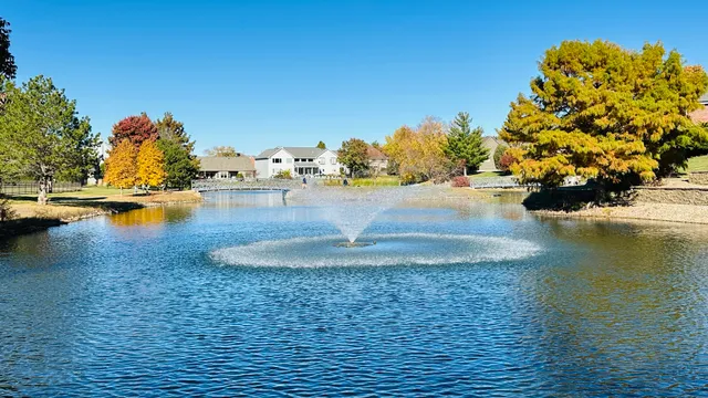 a view of a lake with house