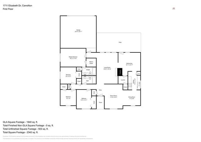 $2,525 | 1711 Elizabeth Drive, Carrollton, TX 75007