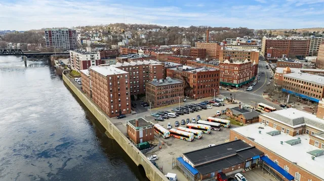 an aerial view of a city