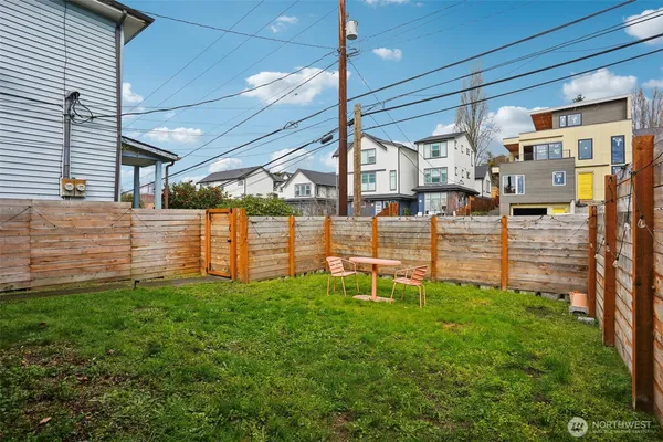 a view of a backyard with plants