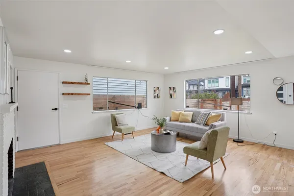a living room with furniture