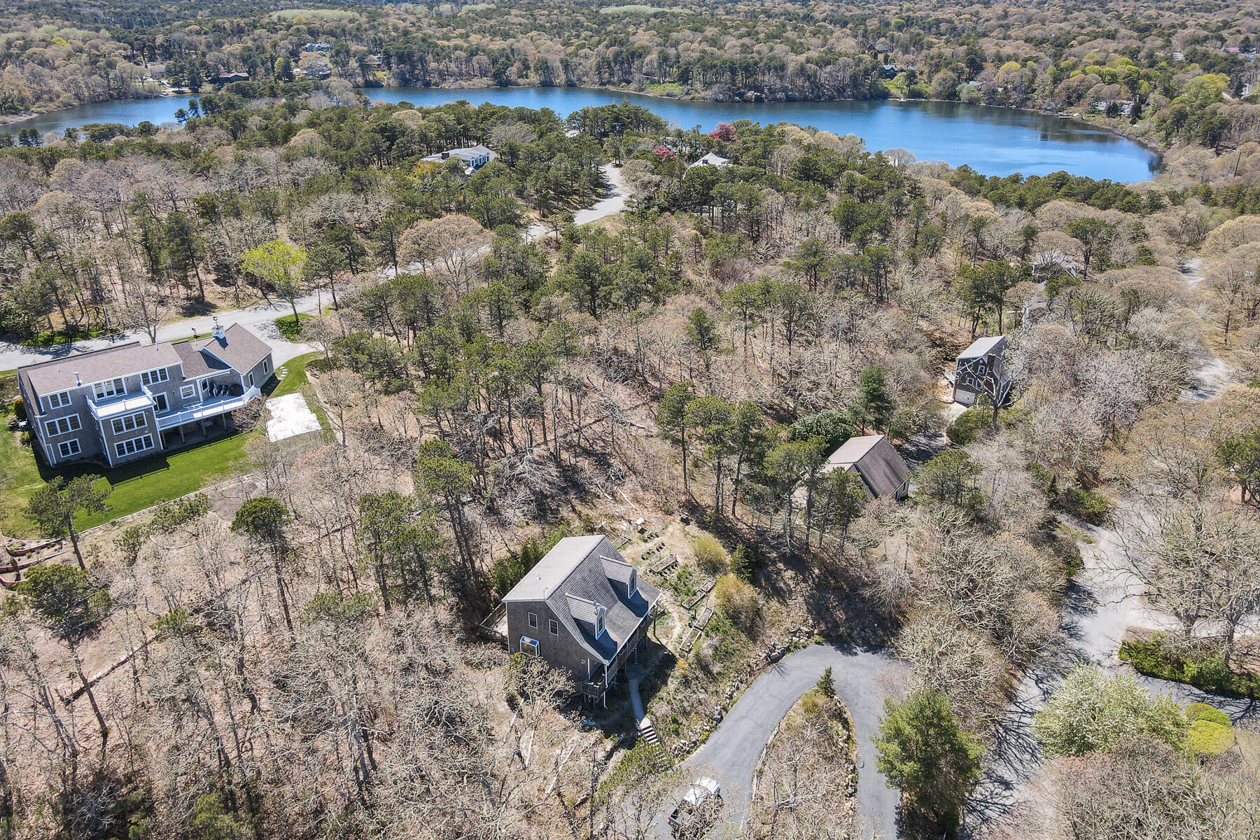 202 Northgate Road North Chatham, MA 02633 - Photo 3 of 34 an aerial view of a house with a yard and lake view