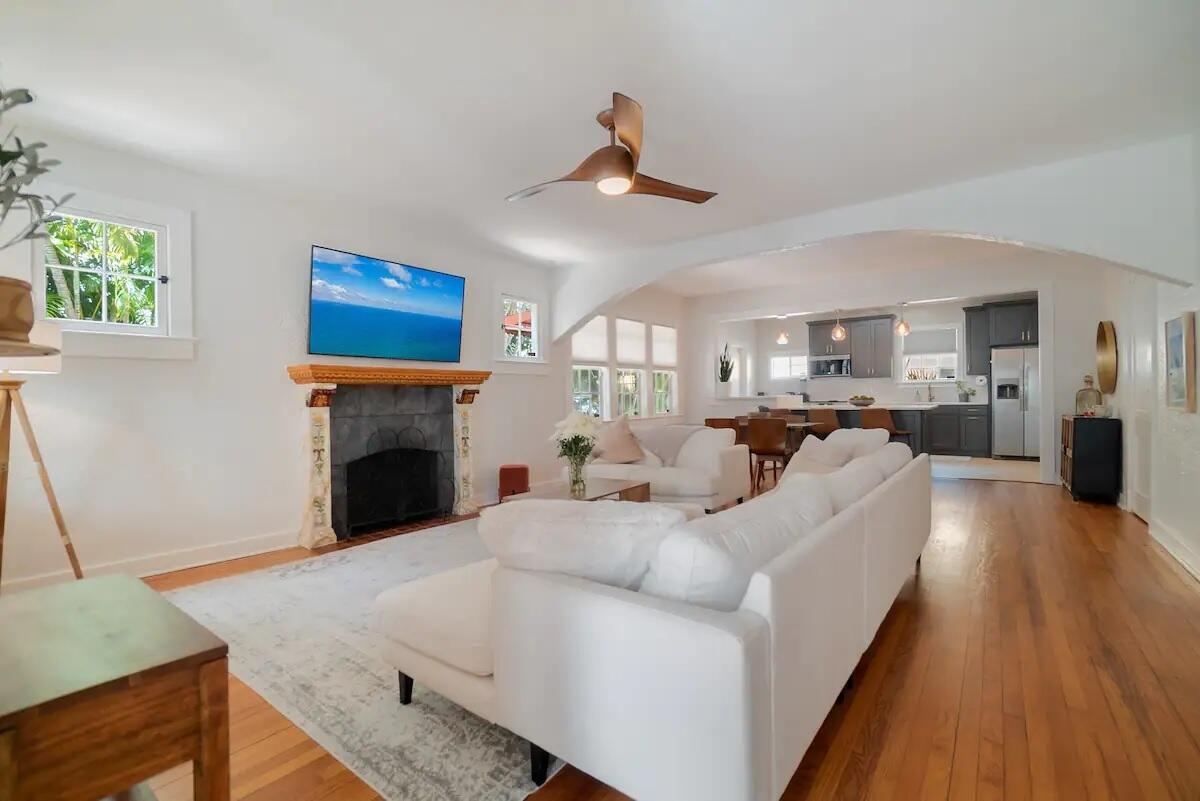 321 Malverne Road West Palm Beach, FL 33405 - Photo 1 of 17 a living room with furniture and a fireplace