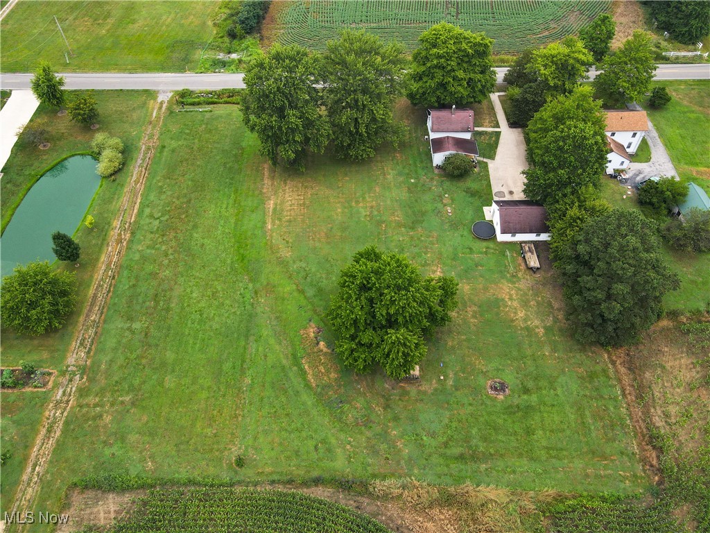 Aerial view of property's location with extensive farmland and rural landscape