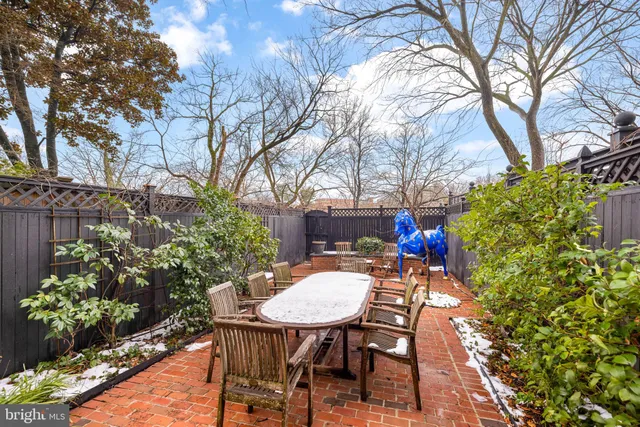 a outdoor view with a seating space