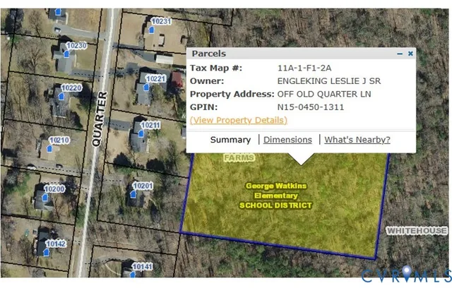 $140,000 | Tbd Old Quarter Lane, New Kent, VA 23124