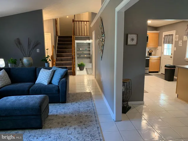 a living room with furniture