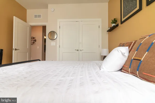 a view of a room with an entryway