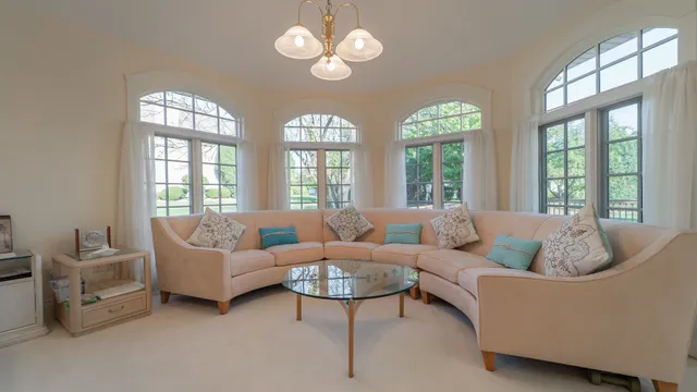 a kitchen with counter top space cabinets and refrigerator