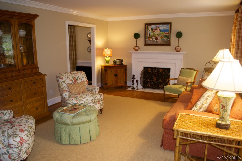 2001 Castlebridge Road Midlothian, VA 23113 - Photo 12 of 21 a living room with furniture and a fireplace