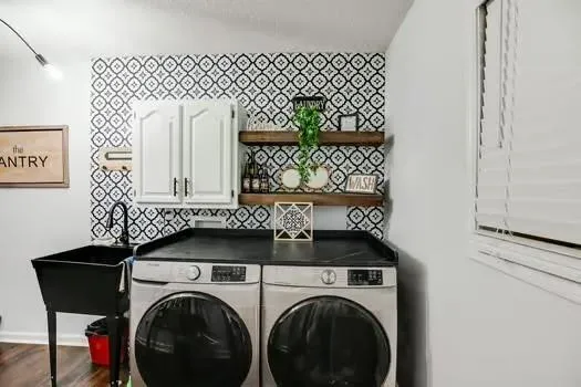 a bedroom with a bed and windows