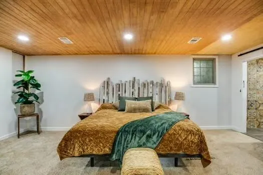 a bathroom with a sink mirror and vanity