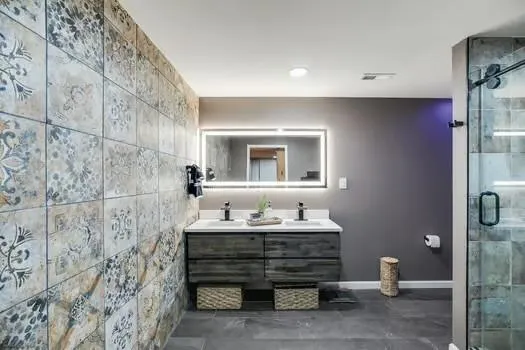 a view of a swimming pool with a patio