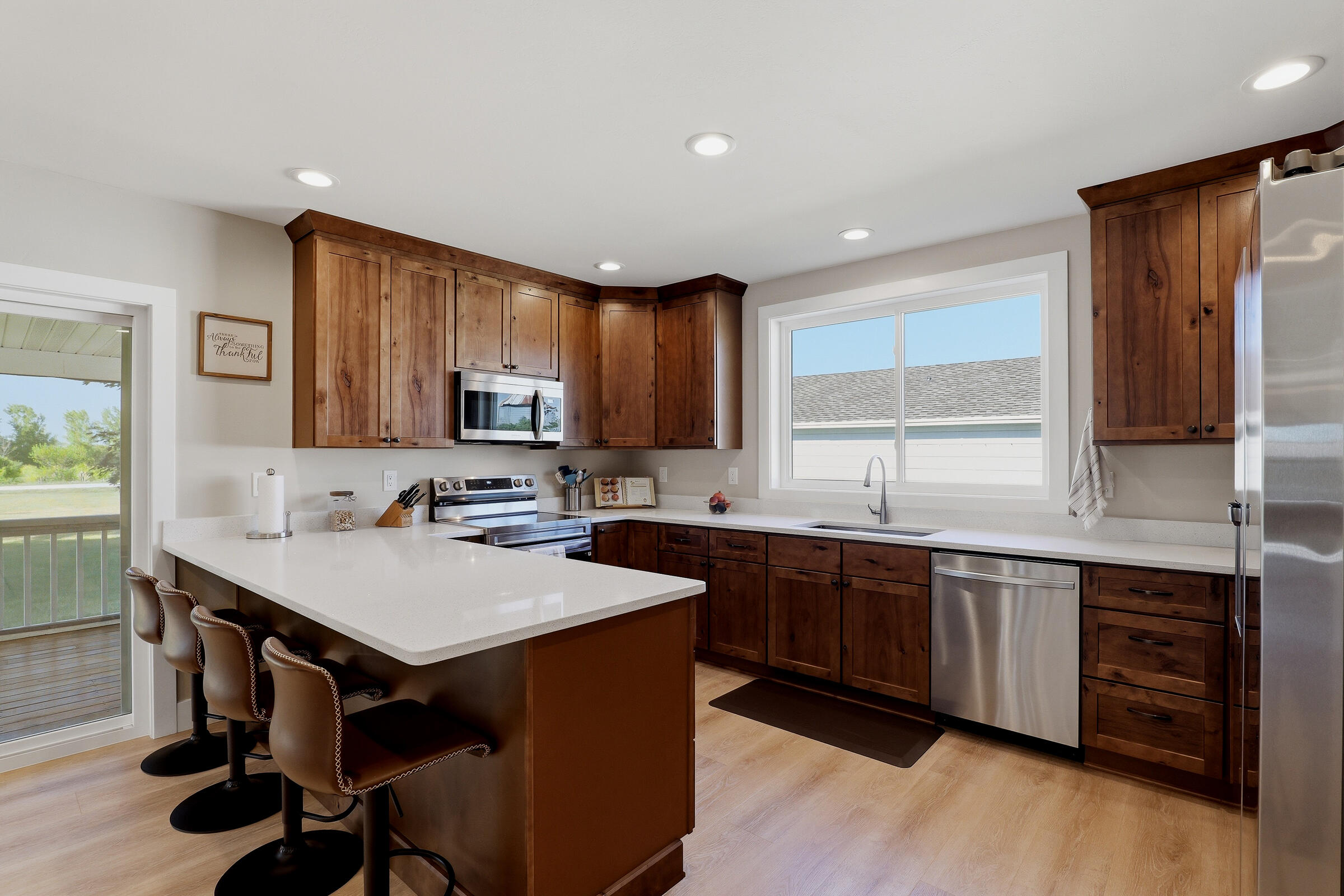 11020 Wilke Lake Road Schleswig, WI 53042 - Photo 2 of 62 Beautifully Renovated Kitchen with Snack