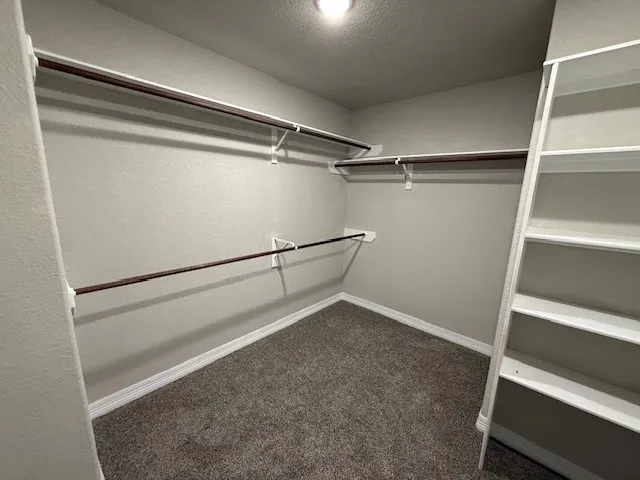 a view of an empty walk in closet