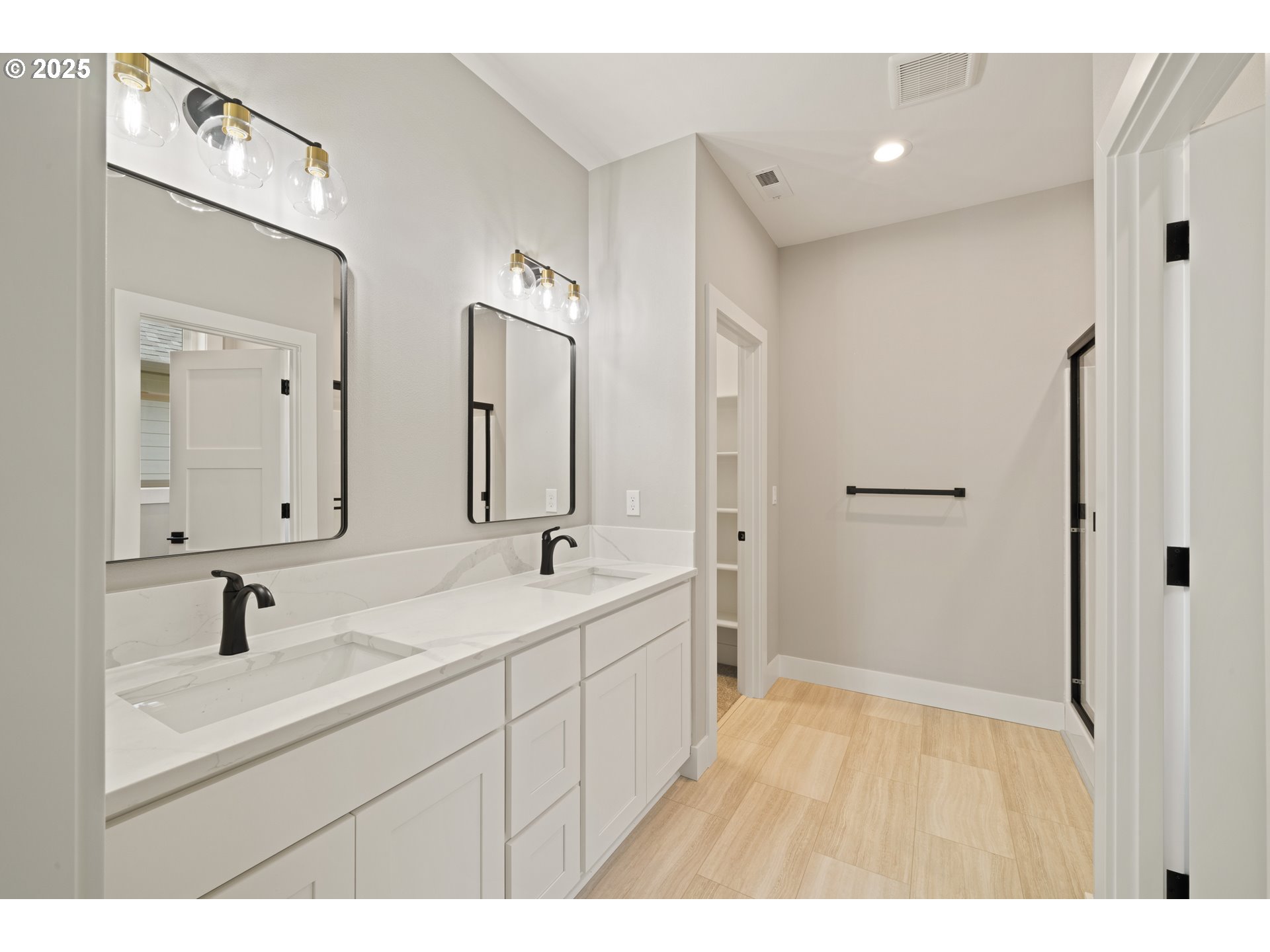 11645 Sawgrass Place Nehalem, OR 97131 - Photo 16 of 40 a bathroom with a double vanity sink mirror and shower