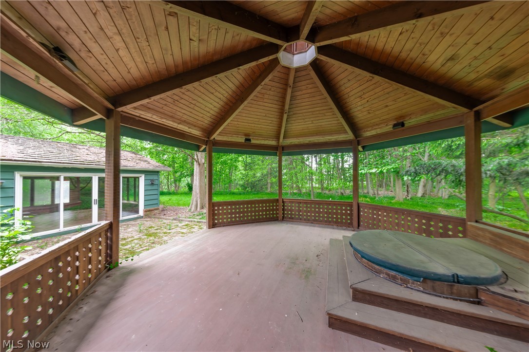 25001 Letchworth Road Beachwood, OH 44122 - Photo 47 of 50 Octagonal gazebo with wood ceiling and integrated lighting