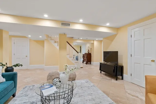 a living room with furniture